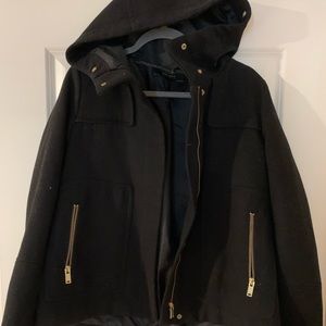 ZARA Black Hoodie Zip Up Jacket
